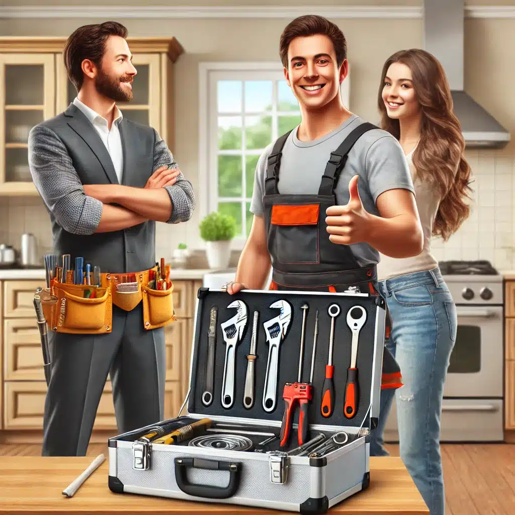 Cliente satisfecho con reparación en cocina limpia. Equipos de tinacos para edificios en Guadalajara | Fontanero GDL