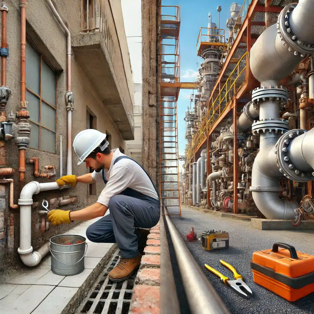 Plomero trabajando en sistemas de plomería residencial e industrial | Fontanero GDL