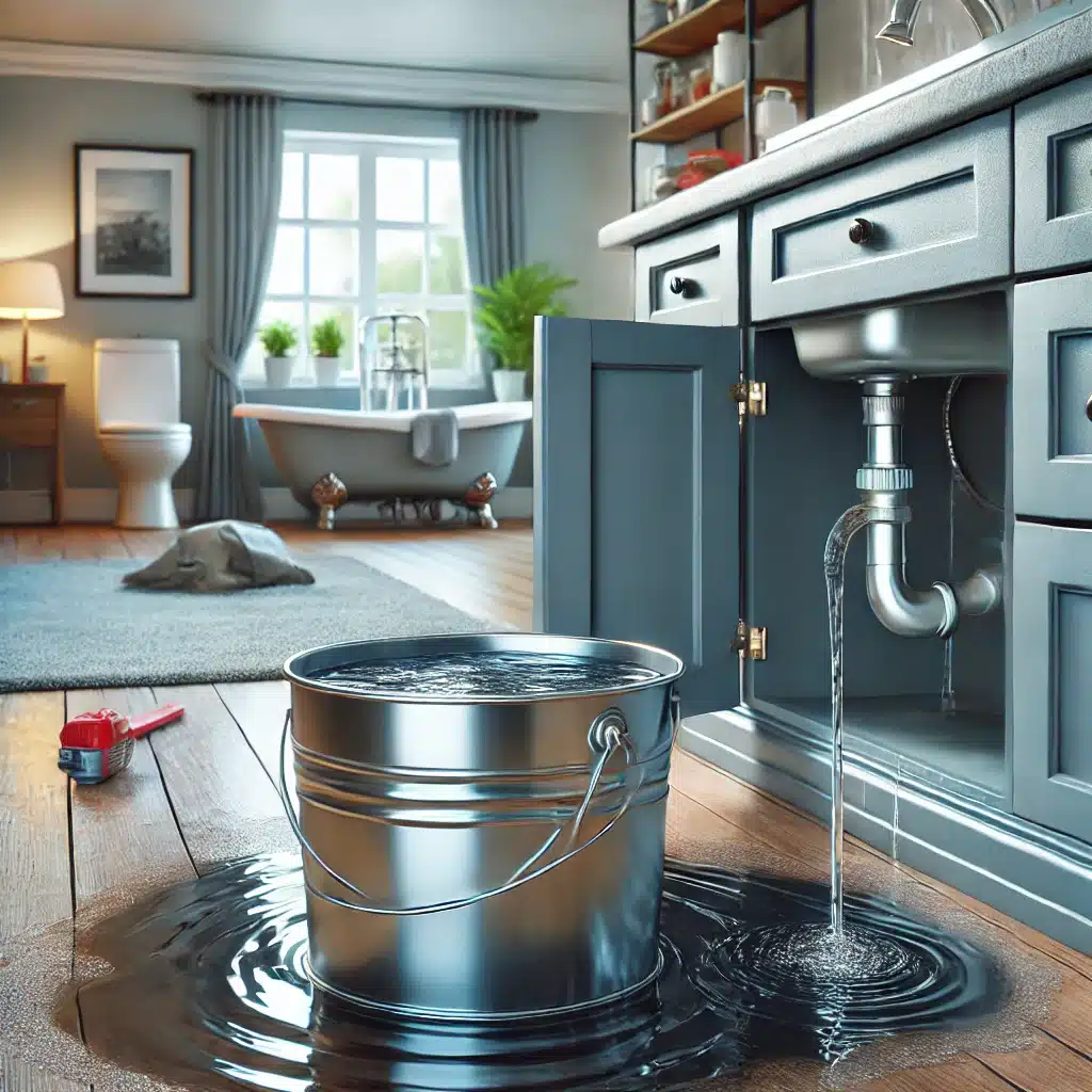 Agua acumulada en piso por fuga y lavabo obstruido | Fontanero GDL