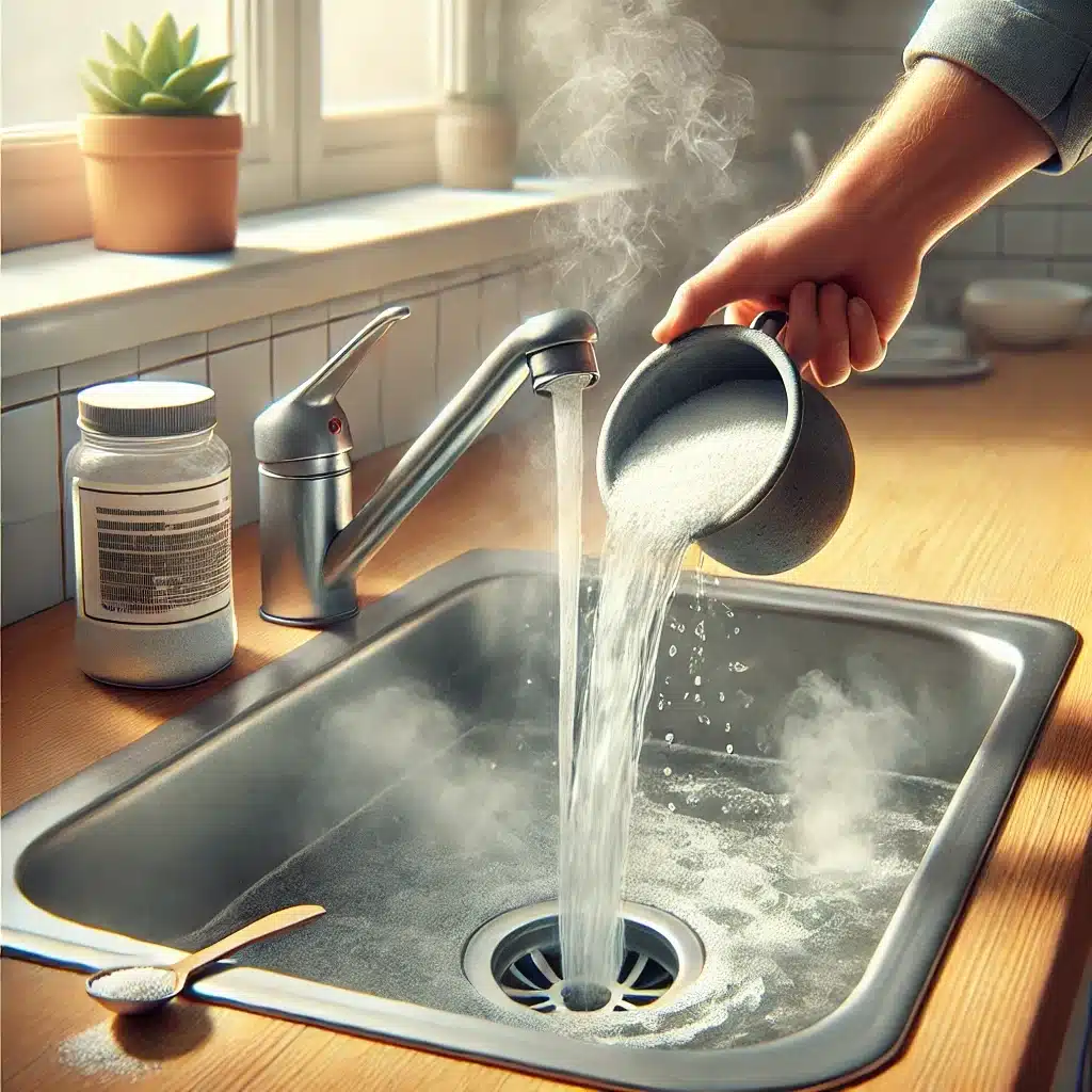 Agua caliente y sal vertidos en un fregadero limpio | Fontanero GDL